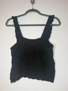 Black Crochet Tank Top size Medium